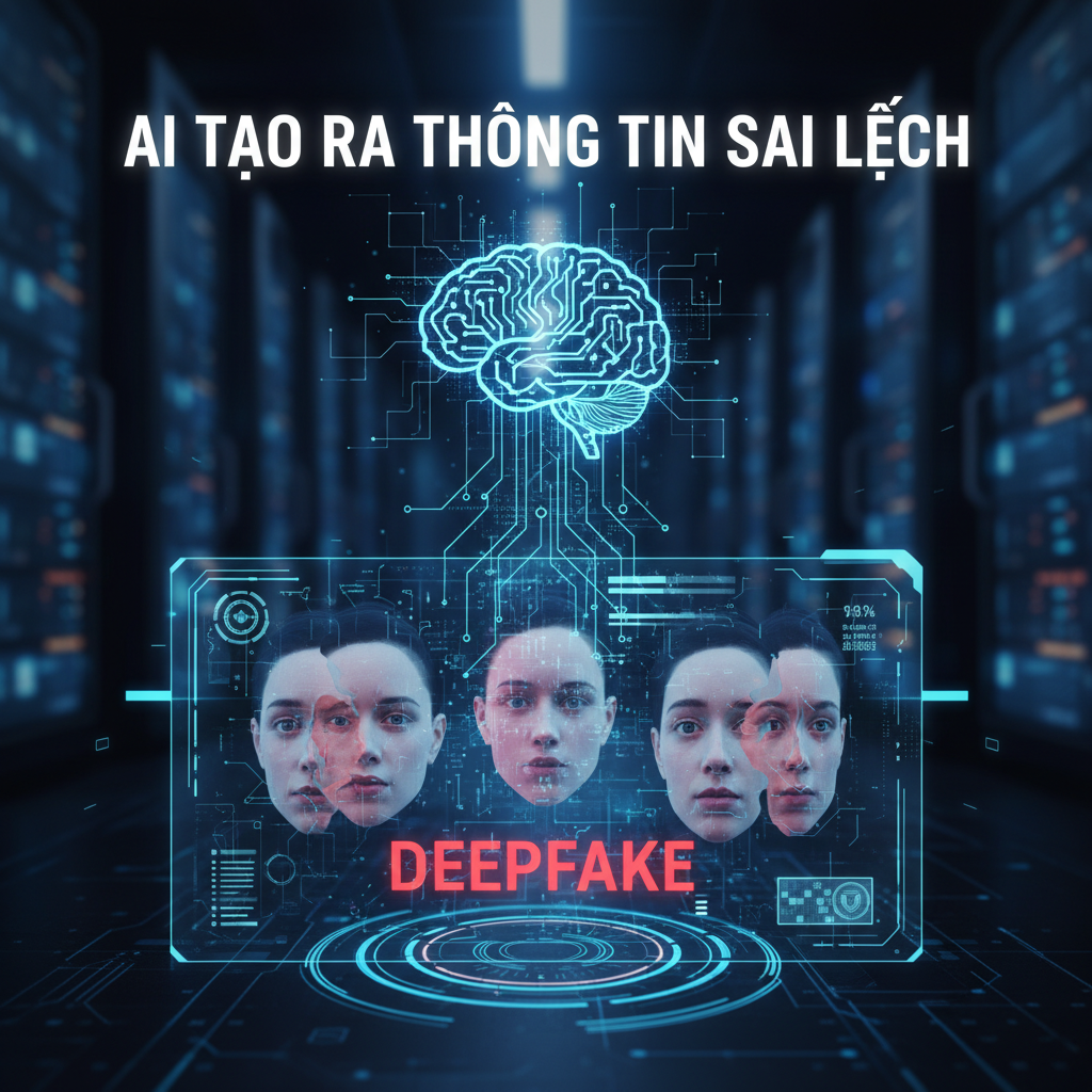 AI có thể tạo ra thông tin sai lệch hoặc hình ảnh deepfake rất khó phân biệt với thực tế gây ra những thách thức lớn về sự thật và niềm tin